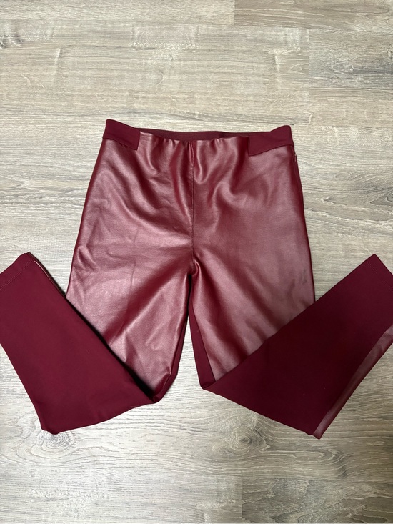 Betabrand Pants - Betabrand  Faux Burgundy Leather New Yoga Dress Pants Size Large Petite
